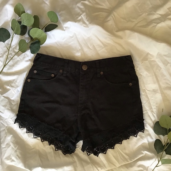 Free People Pants - Free People black denim short